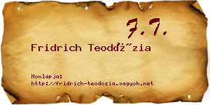 Fridrich Teodózia névjegykártya